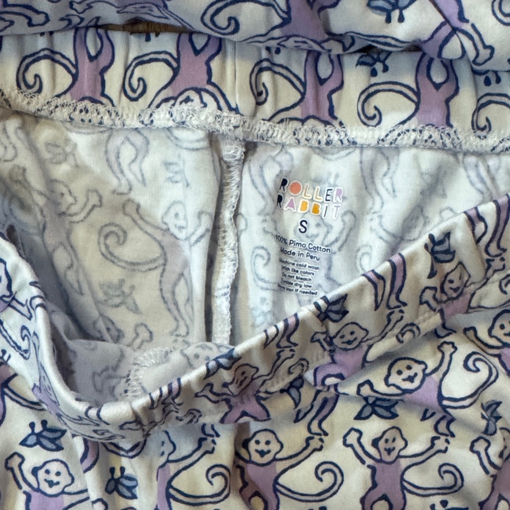 Roller Rabbit Pajamas with Purple monkeys - Picture 3 of 3